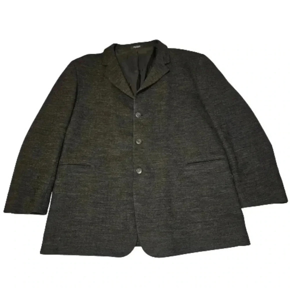 J. Ferrar Men's 100% Pure Wool Charcoal 3-Button Overcoat Blazer Size 46R - Picture 16 of 16